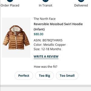North face winter coat